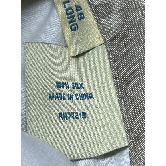 Joseph & Feiss SILK Blazer Mens 48 Long Beige Lined Sport Coat Jacket 3 Button - Picture 13 of 16